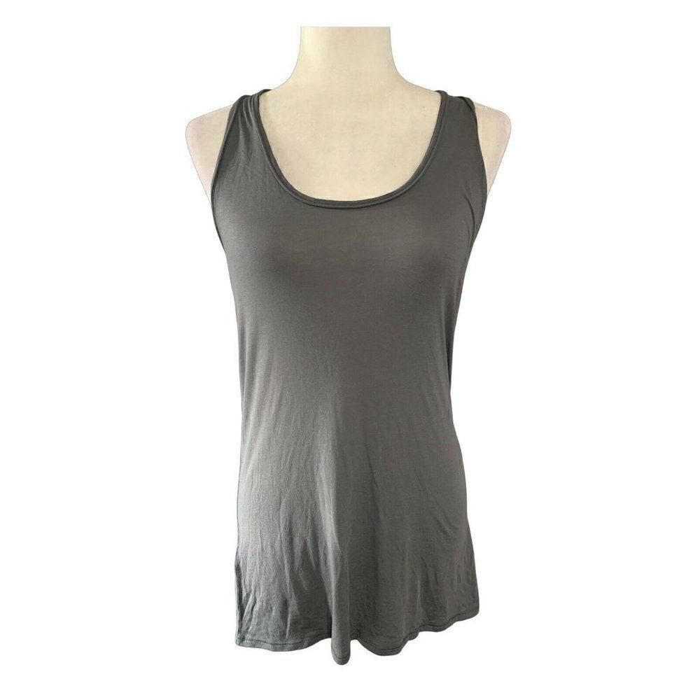 yummie heather thomson womens new solid gray Racerback Cotton tank top Xs $44